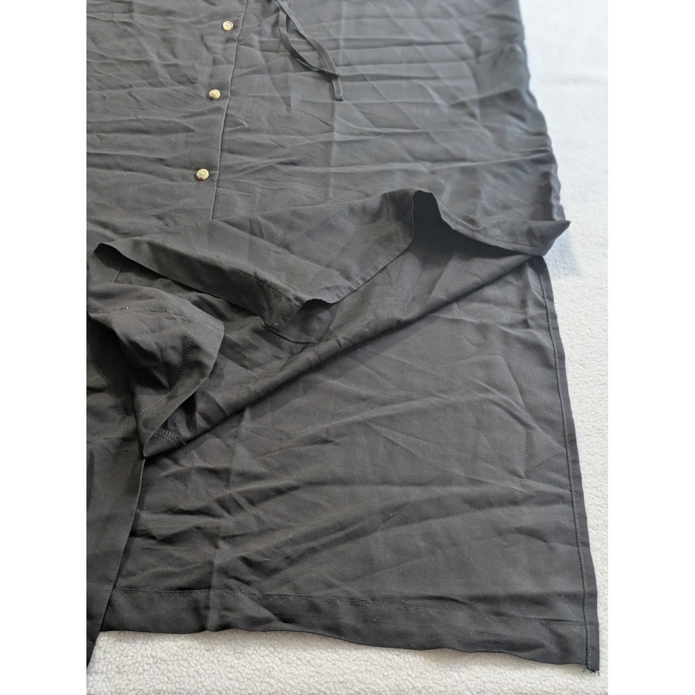 Old Navy Shirt Dress Midi Sleeveless Black Slits XL Tall Classic Beachy Resort - Picture 7 of 10